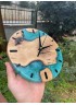 Epoxy and Olive Wood Wall Clock